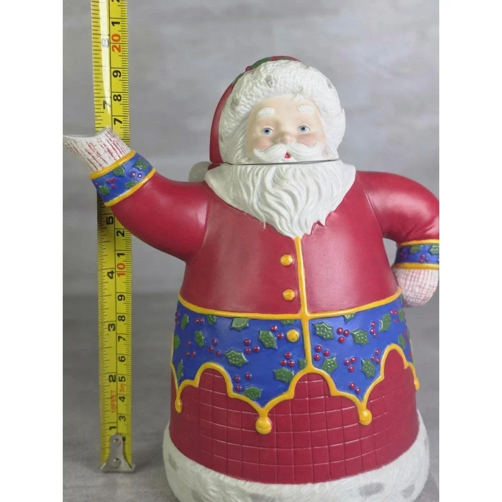 1990s Vintage HallmarkMary Engelbreit Santa Claus Teapot The Wonder Of Christmas